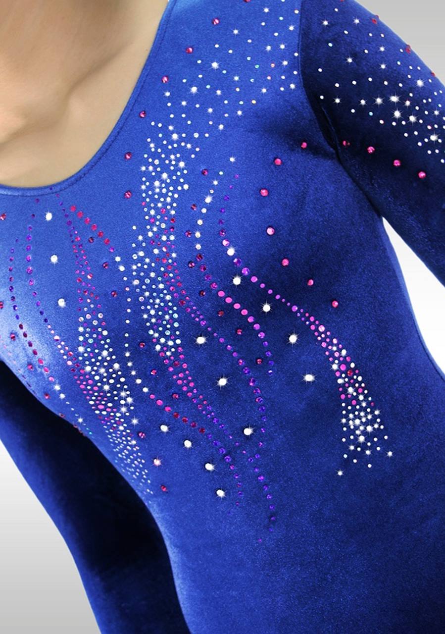 Turnpakje V705 Blauw / roze glitter