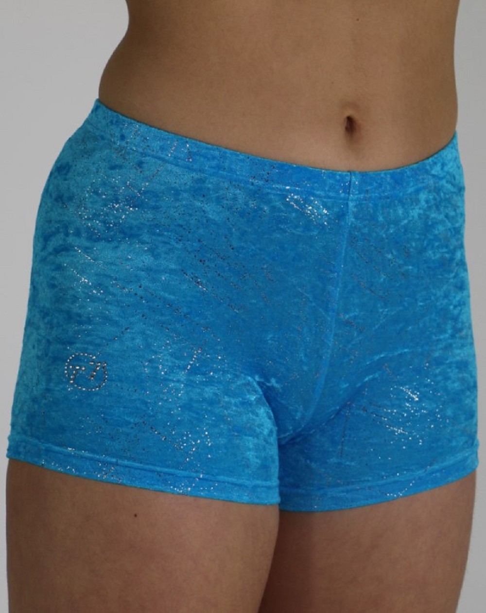 Hotpants turquoise glitter velours