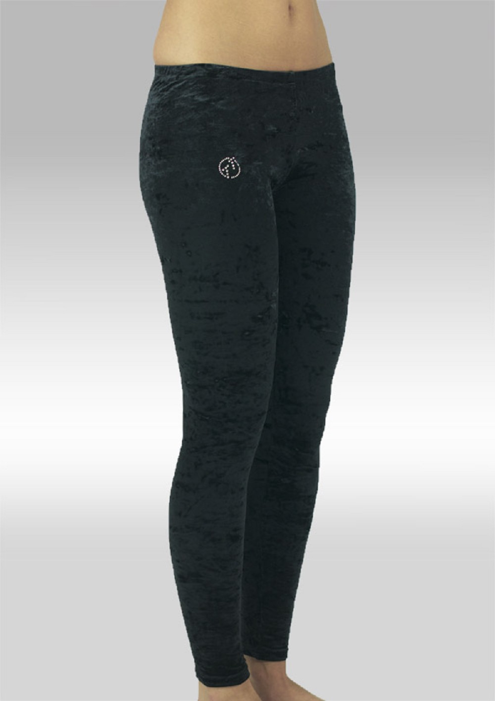 Legging enkellang Velours Zwart 753zw