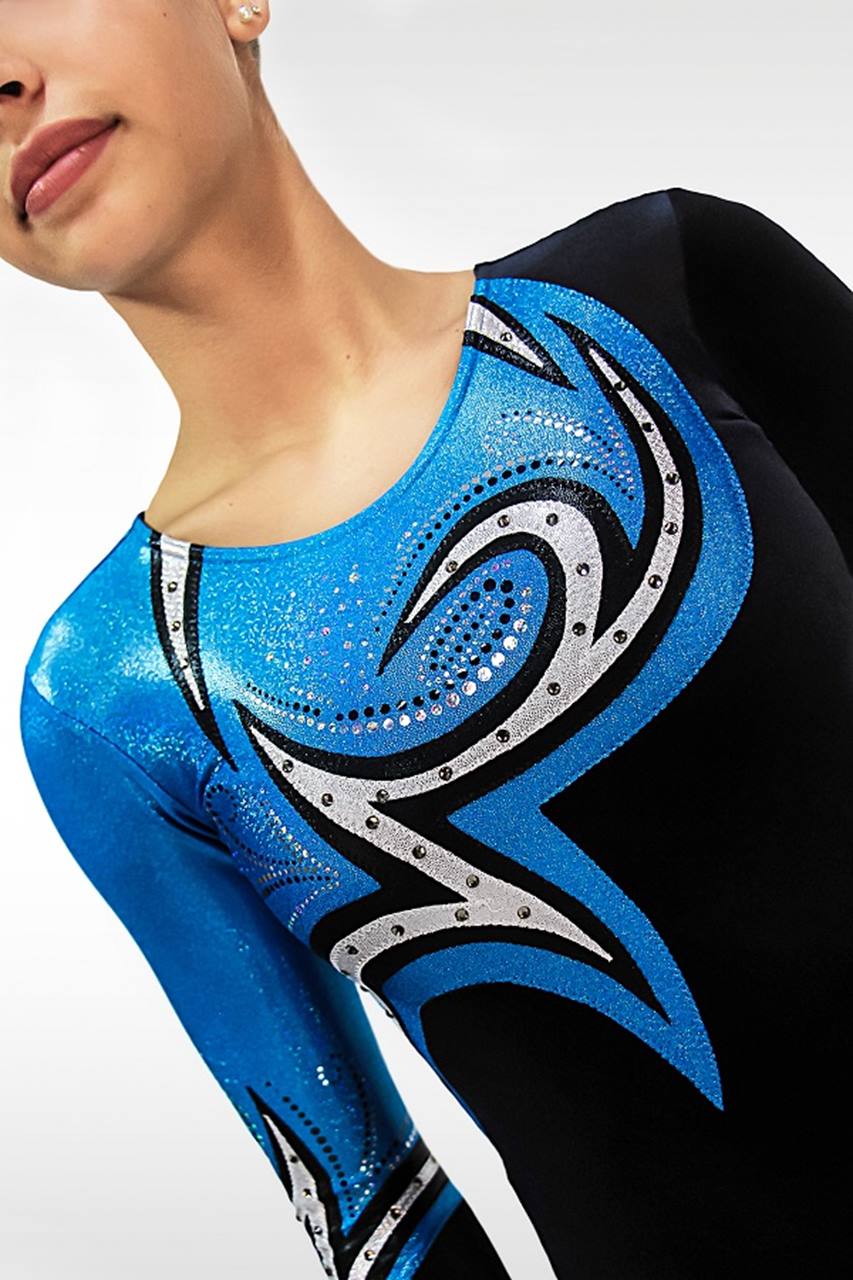 Turnpakje V687 zwart/ turquoise