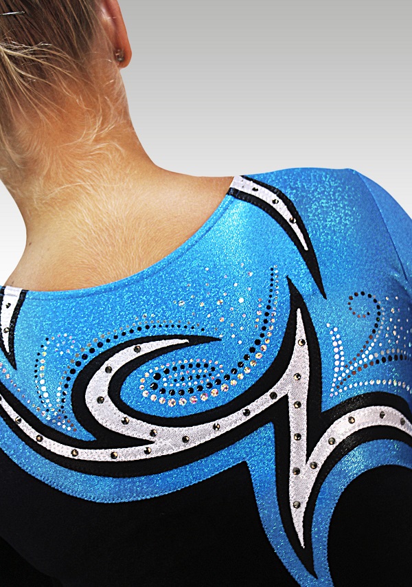 Turnpakje V687 zwart/ turquoise