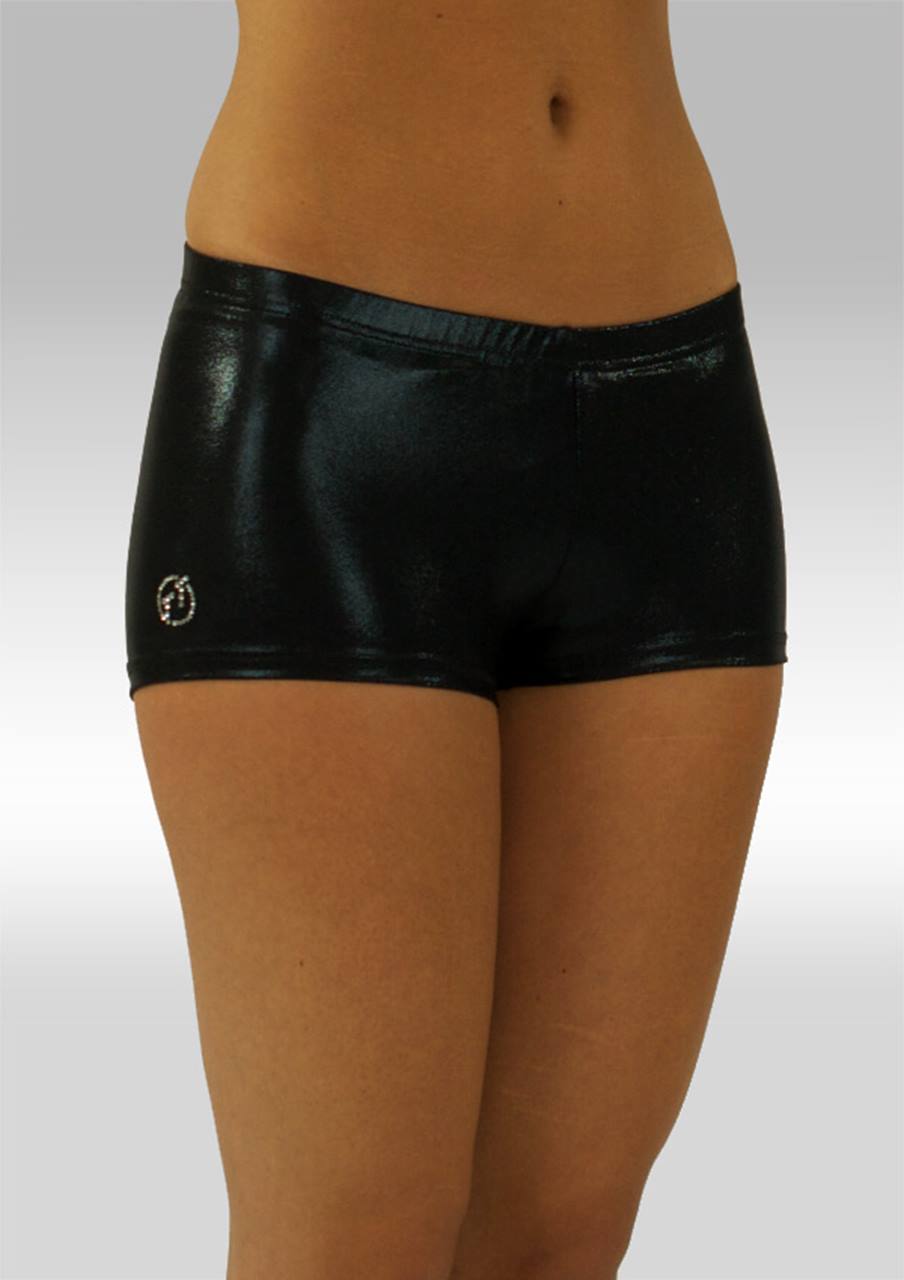 Hotpants wetlook zwart