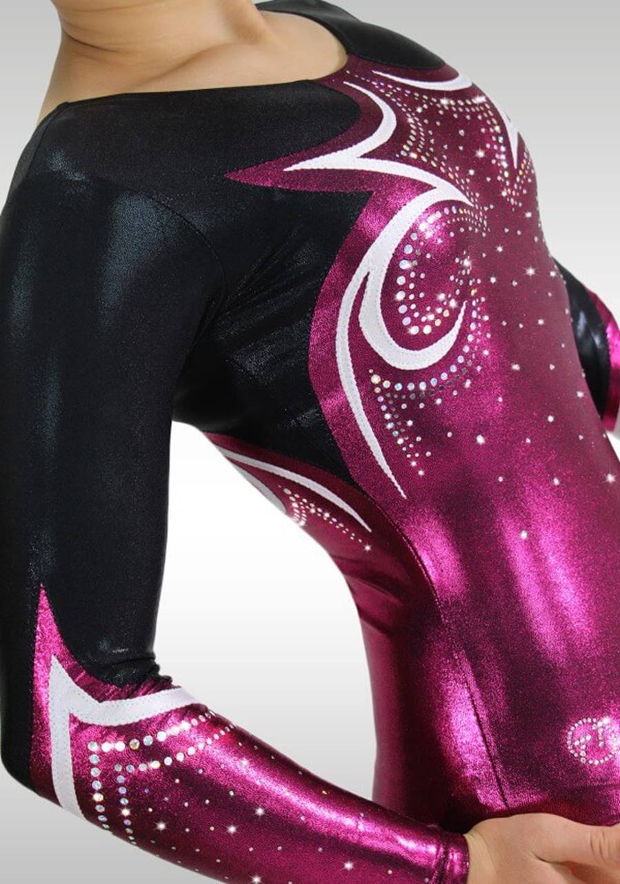 Turnpakje V771 aubergine / zwart